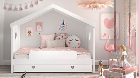 Slaaplade Amori huisbed, wit