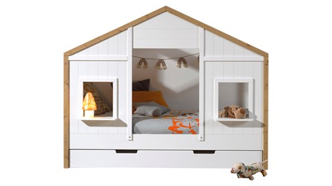 Huisbed 90 met slaaplade Babs, wit