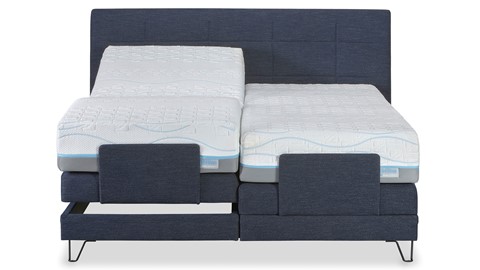 Boxspring Supreme Square verstelbaar met Slow Motion 2 matras, blauw