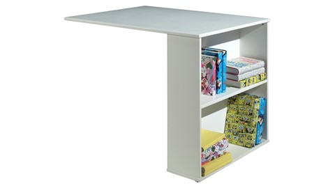 Halfhoogslaper Pino met commode 4 laden, commode 2 deuren, hangtablet en bureau, wit