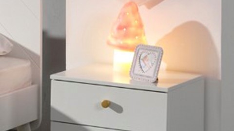 Bed Billy met nachtkast en bureau, white