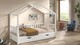 Kajuitbed Dallas als huis met slaaplade, wit