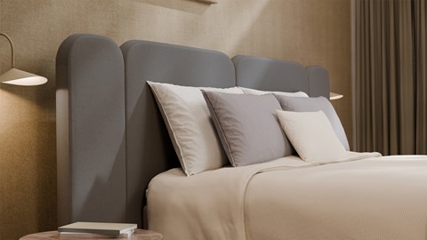 Elektrische boxspring Ridge - Wool look, dark grey