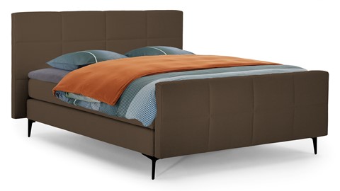 Boxspring Attraktiv Trendik vlak met gestoffeerd matras, cappuccino