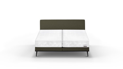 Boxspring Viggo vlak met Silver Pocket Deluxe Foam matras, adore groen