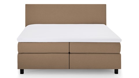 Boxspring Autentik Tunn vlak met gestoffeerd matras, caramel