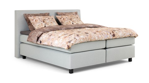 Boxspring Autentik Kurbat vlak met gestoffeerd matras, light grey