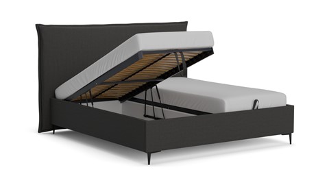 Opbergbed Morgan - Pure touch, charcoal