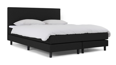 Boxspring Invito vlak met gestoffeerd matras, zwart