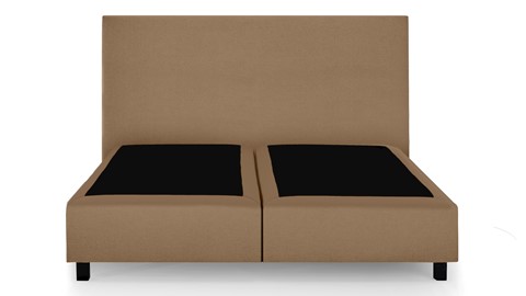 Boxspring Autentik vlak zonder matras, caramel