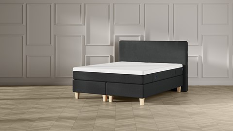 Boxspring Emma Deluxe Classic vlak met Emma Original matras, dark grey