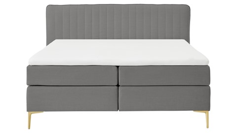 Boxspring Ruby vlak met gestoffeerd matras, zinc