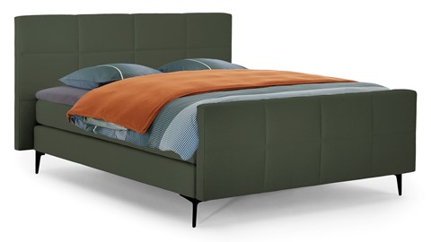 Boxspring Attraktiv Trendik vlak met gestoffeerd matras, green