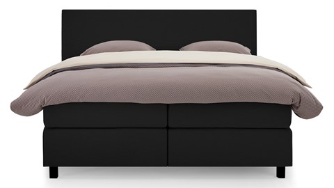 Boxspring Autentik Tunn vlak met gestoffeerd matras, black