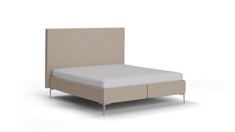 Boxspring Emerald vlak met Silver Pocket Deluxe Foam matras, beige