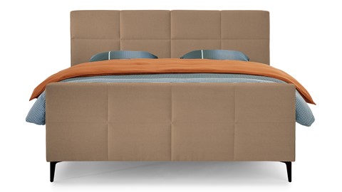 Boxspring Attraktiv Trendik vlak met gestoffeerd matras, caramel