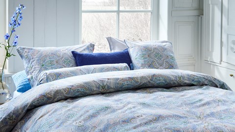 Dekbedovertrek Moon Flower, light blue