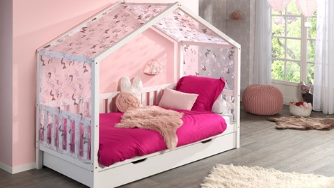 Textielset voor huisbed Dallas, wit