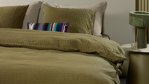 Dekbedovertrek Rise, olive green