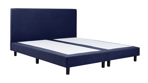 Boxspring Cisano vlak zonder matras, blauw