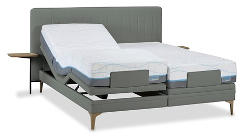 Boxspring Elite Lines verstelbaar met Slow Motion 2 matras, grijs