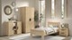 Kinderkamer Sam met bed, nachtkast, commode 2 deuren en 2 deurs draaideurkast, eik