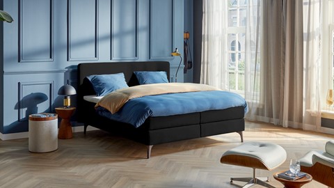 Boxspring Attraktiv Lykka vlak met gestoffeerd matras, black