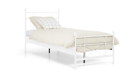 Bed Milano 1-persoons, wit