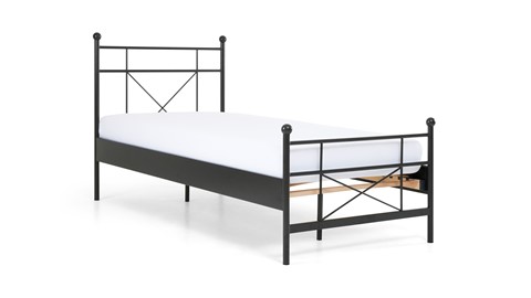 Bed Milano 1-persoons, antraciet