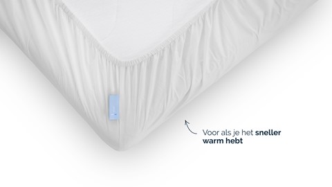 Hoeslaken B Bright Percale, off-white