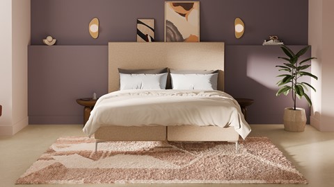 Boxspring Emerald vlak met Silver Pocket Deluxe Foam matras, beige