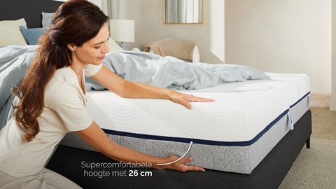 GRATIS boxspring Autentik Tunn bij B Bright Platinum 200 matras, anthracite