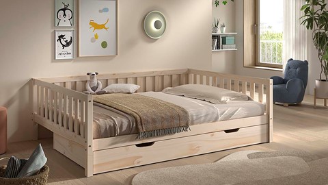 Kajuitbed Dallas met slaaplade, natuur