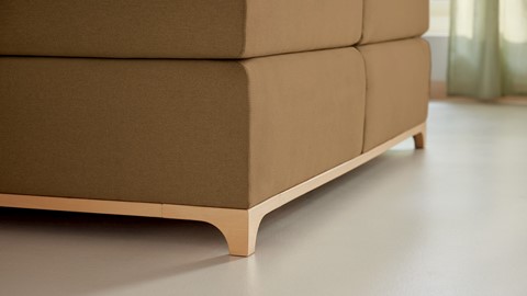 Boxspring Unik Elit vlak met gestoffeerd matras, caramel