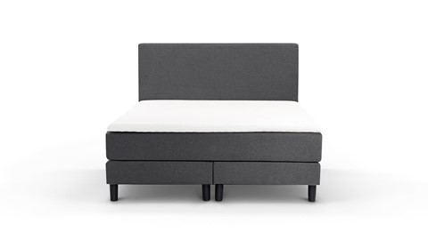 Box Ambra vlak met gestoffeerd matras, donkergrijs