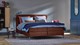 Boxspring Emerald vlak met gestoffeerd matras, copper