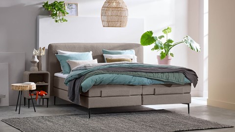 Boxspring Quartz verstelbaar met gestoffeerd matras, rpes 83
