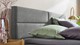 Opbergboxspring Pearl vlak met gestoffeerd matras, zinc