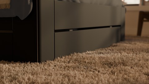 Bed Fresh 500 met 3 opbergladen, zwart