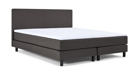 Boxspring Cisano vlak met gestoffeerd matras, donkergrijs