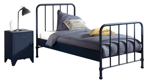 Bed Bronxx met nachtkast, blue