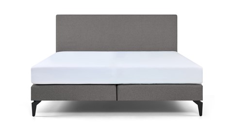 Boxspring Cisano vlak met Easy Pocket 300 matras, light grey