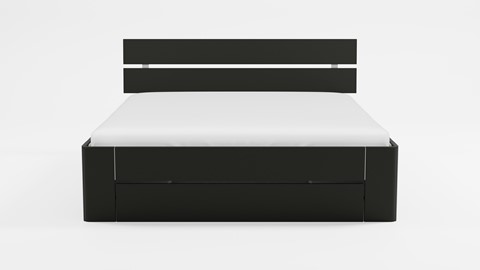 Bed Fresh 500 met hoofdbord en 3 opbergladen, zwart