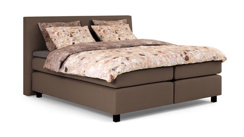 Boxspring Autentik Kurbat vlak met gestoffeerd matras, cappuccino