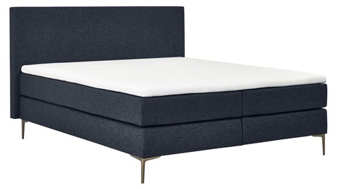 Boxspring Emerald vlak met gestoffeerd matras, navy