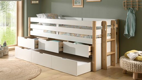 Kajuitbed Magrit met 3 laden, naturel