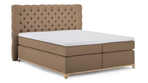 Boxspring Unik Elit vlak met gestoffeerd matras, caramel