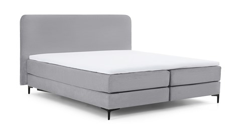 Boxspring Quartz vlak met gestoffeerd matras, dark grey