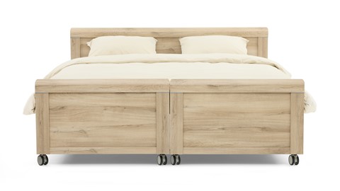 Bed Elba uitrijdbaar, licht eiken