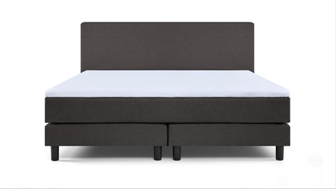 Boxspring Cisano vlak met gestoffeerd matras, donkergrijs